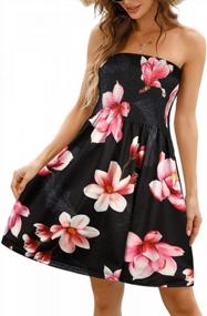 img 4 attached to Women'S Off Shoulder Strapless Tube Top Dress Floral Summer Beach Coverup Flowy Midi Dress