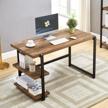 stay organized and efficient with foluban's modern 55-inch home office desk featuring versatile storage shelves logo