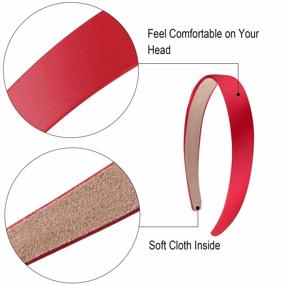 img 2 attached to 18Pcs 0.79" Satin Non-Slip Headbands For Women Girls, DIY Plain Hard Hairband 18 Colors
