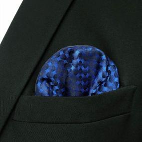 img 1 attached to Large-Size S&W SHLAX&WING Solid Color Pocket Squares For Men In Blue, Grey, Red, Orange, And Green