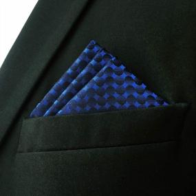 img 2 attached to Large-Size S&W SHLAX&WING Solid Color Pocket Squares For Men In Blue, Grey, Red, Orange, And Green