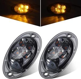 img 4 attached to 2Pcs Partsam Amber LED Side Marker Turn Signal Lights with Smoke Lens for Freightliner Cascadia 5-2835-SMD, Smoked Front Cab Side Turn Marker Clearance Lights – Ideal for Freightliner Cascadia Semi Trucks