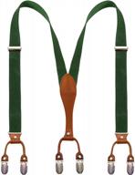 mens leather suspenders with 6 strong clips - 2.5cm wide - alizeal logo