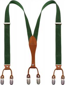 img 3 attached to Mens Leather Suspenders With 6 Strong Clips - 2.5CM Wide - Alizeal