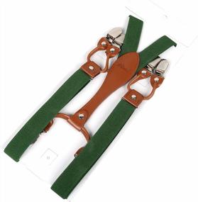img 2 attached to Mens Leather Suspenders With 6 Strong Clips - 2.5CM Wide - Alizeal