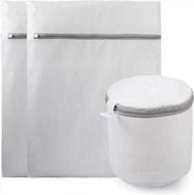 img 4 attached to Keep Your Delicates And Clothes Safe: PAMISO 3 Pack Mesh Laundry Bags For Washing And Travel