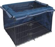 premium heavy-duty lattice dog crate cover for 42-inch wire cages, compatible with 1 2 3 doors – explore land (blue) логотип