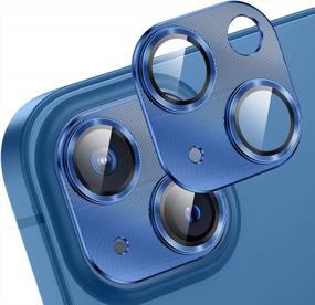 img 4 attached to Goton IPhone 13 Защитная пленка для объектива камеры - Блестящая защитная пленка из закаленного стекла 9H для iPhone 13 6,1 дюйма / iPhone 13 5,4 дюйма 2021 (тихоокеанский синий)