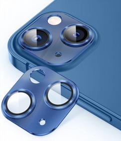 img 3 attached to Goton IPhone 13 Защитная пленка для объектива камеры - Блестящая защитная пленка из закаленного стекла 9H для iPhone 13 6,1 дюйма / iPhone 13 5,4 дюйма 2021 (тихоокеанский синий)