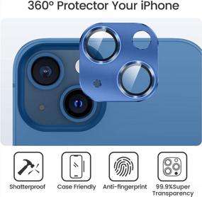 img 1 attached to Goton IPhone 13 Защитная пленка для объектива камеры - Блестящая защитная пленка из закаленного стекла 9H для iPhone 13 6,1 дюйма / iPhone 13 5,4 дюйма 2021 (тихоокеанский синий)