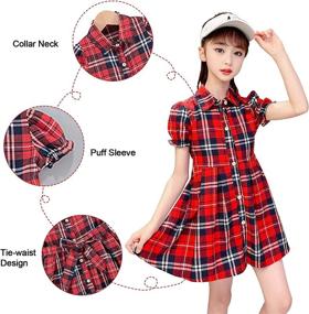 img 1 attached to 👚 Cute and Comfortable Little Sleeve Collar Casual Button Girls' Clothing: Tops, Tees & Blouses Collection