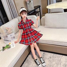 img 2 attached to 👚 Cute and Comfortable Little Sleeve Collar Casual Button Girls' Clothing: Tops, Tees & Blouses Collection