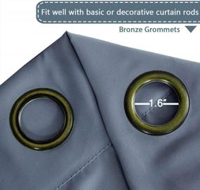 img 1 attached to Premium Blackout Thermal Insulated Room Darkening Curtains By H.VERSAILTEX - Grommet Top, Stone Blue, 52X84 Inch Set Of 2 Panels