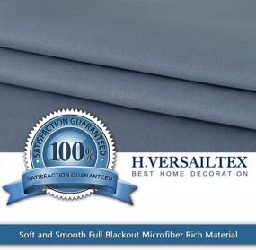 img 2 attached to Premium Blackout Thermal Insulated Room Darkening Curtains By H.VERSAILTEX - Grommet Top, Stone Blue, 52X84 Inch Set Of 2 Panels