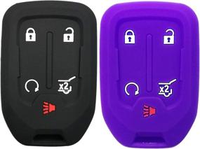 img 4 attached to 🔑 2-Pack Coolbestda Silicone Key Fob Cover for GMC Acadia Terrain Yukon Chevrolet Suburban Tahoe - Fits HYQ1AA 13584502 1551A-AA