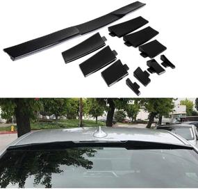 img 1 attached to Enhance Your Vehicle's Style with OCPTY Rear Roof Window Visor: Glossy Black Spoiler Lip for Universal Adjustable Roof Spoiler