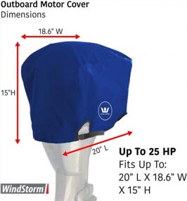 img 1 attached to Heavy-Duty Windstorm Outboard Motor Cover In Marine Canvas Fabric - Available In 9 Colors (Khaki, Suitable For 25-50 HP Motors)