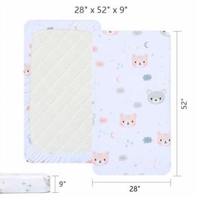 img 3 attached to Yoofoss Fitted Crib Sheet Set 2 Pack Baby Sheets For Standard Crib Toddler Mattress Cover Soft Microfiber Breathable Mattress Cover For Boys And Girls 28X52X9In