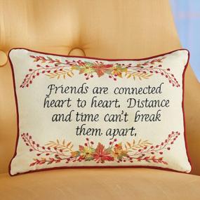 img 2 attached to Embroidered Heart To Heart Accent Throw Pillow By Collections Etc