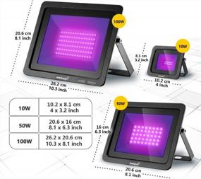 img 2 attached to Everbeam 365Nm 50W UV LED Black Light - High Performance LED Bulbs, IP66 Waterproof - Ultraviolet Flood Lighting For Aquarium, Indoor Or Outdoor Parties, Stage - Party Supplies, Halloween Decorations
