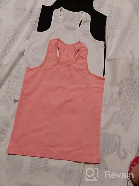 img 1 attached to Sleek Sleeveless Racerback Dancewear for Girls: Ballet Clothing and Tops, Tees & Blouses review by Stephanie Martel