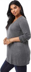 img 1 attached to Roamans Women'S Plus Size V-Neck Fine Gauge Drop Needle Sweater