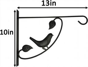 img 1 attached to 2PCS TIHOOD Metal Plant Brackets For Hanging Bird Feeders, Lanterns, Wind Chimes, And Planters - Iron Wall Mount Hangers For Outdoor Decoration Hooks (Bird X2)