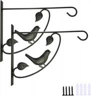 2 шт. металлические кронштейны для растений tihood для подвешивания кормушек для птиц, фонарей, колокольчиков и кашпо-железные настенные вешалки для наружных декоративных крючков (bird x2) логотип
