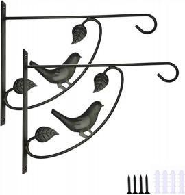 img 4 attached to 2 шт. металлические кронштейны для растений TIHOOD для подвешивания кормушек для птиц, фонарей, колокольчиков и кашпо-железные настенные вешалки для наружных декоративных крючков (Bird X2)