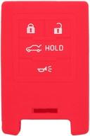 segaden silicone cover protector case holder skin jacket compatible with cadillac chevrolet 4 button smart remote key fob cv4773 red logo