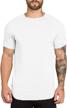 men's longline t-shirt: letaotao hipster workout top with curved hem logo