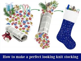 img 1 attached to LimBridge Christmas Stockings, 6 Pack 18 Inches Glitter Golden Star Print With Plush Cuff, Classic Stocking Decorations For Whole Family, Blue And Silver