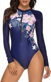 img 2 attached to Runtlly Womens Athletic Training Long Sleeve One Piece Swimsuits Surfing Swimwear Bathing Suit UPF 50+