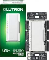 lutron maestro macl-153m-wh led+ dimmer single/multi pole white for leds, halogen & incandescent bulbs logo