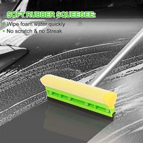 img 2 attached to 🧼 Wontolf Car Wash Brush Kit: 62'' Long Handle Chenille Microfiber Mop Mitt, Window Squeegee, Duster, Towels - Ideal for Cars, RVs, Trucks, Boats - 9PCS Cleaning Set