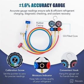 img 1 attached to 🔧 Orion Motor Tech R1234yf AC Gauges and Vacuum Pump Kit with Leak Detector, 5FT Hoses, R1234yf Quick Couplers, 4 cfm Vacuum Pump, and Manifold Gauge Set, 1/3 HP Vacuum Pump R1234yf Gauge Set