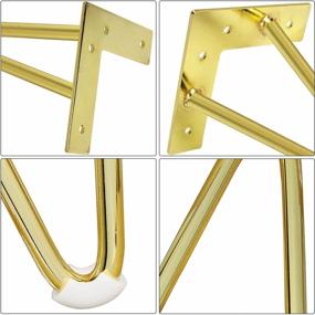 img 2 attached to Sopicoz Gold Metal Furniture Legs 6 Inch, Heavy Duty Hairpin Legs Set Of 4 For Cabinet, TV Stand, Dresser, Home DIY Project
