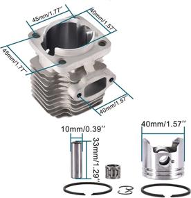 img 3 attached to 🔥 Enhance Performance with GOOFIT 40mm Bore Cylinder Kit: Ideal for 2 Stroke 47cc 49cc Pocket Bikes, Mini Quads & Chain Saws