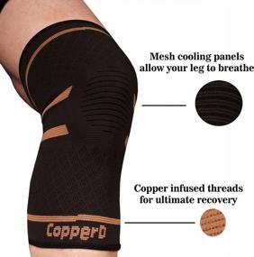 img 3 attached to Bamboo Charcoal Infused Copper Compression Knee Sleeve - Support Brace For Knee Pain Relief