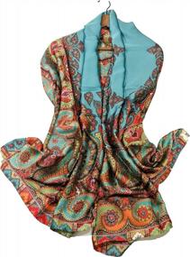 img 4 attached to Women'S Long Floral Satin Scarves With Luxurious Silk Feel In Gift Box From Shanlin
