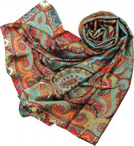 img 2 attached to Women'S Long Floral Satin Scarves With Luxurious Silk Feel In Gift Box From Shanlin