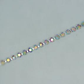 img 1 attached to Сияющая блестка с кристаллами AB на ленте для шитья и рукоделия - 10 ярдов, 4 мм, серебро.