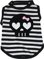 🐶 petitebella black skull face puppy dog shirt: stylish stripes for medium-sized dogs логотип