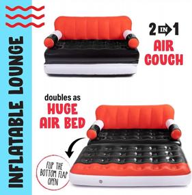 img 3 attached to Luxury Inflatable Poolside Couch - 2-In-1 Suntan Pool Float & Air Bed With Foldable Design - Perfect For Portable Camping And Relaxing By The Pool