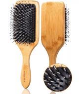 boar bristle hair brush set with wide tooth tail comb men detangling hair brushes for women mens paddle brush bamboo wooden bore natural hairbrush for shine fine hair reduce frizz improve hair texture логотип