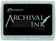 🖤 ranger archival ink pad, jet black - permanent, waterproof, acid-free, non-toxic - vivid and crisp stamping results - no bleeding or smudging - ideal for matte and glossy surfaces - air dry or heat set logo