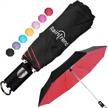 small, lightweight & windproof teflon coated umbrella - automatic open/close for travel, car & backpack! logo