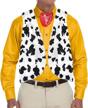 karlywindow mens cow print vest open front festival vintage hippie halloween costumes outfit vests logo