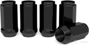 img 1 attached to 🔩 Set of 24 Black 14x1.5 Bulge Cone Acorn Taper Seat Lug Nuts (51mm Length x 22mm Width) - Fits 6-Lug Wheels on 2018+ Jeep Wrangler JL, Ford, Chevy, GMC, Buick, Cadillac