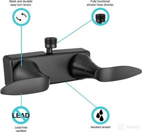 img 3 attached to 🚿 Dura Faucet DF-SA100LH-MB RV Shower Faucet Valve Diverter with Ergonomic Levers (Matte Black)